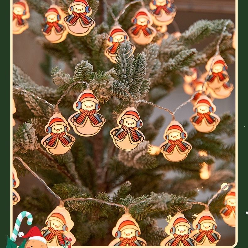 2025 New Arrival Festive LED Christmas Ornament String Lights   Battery  Operated Fairy Lights with Santa, Snowman ,Christmas Tree & Reindeer, for Holiday Home, Party & Outdoor Decorations