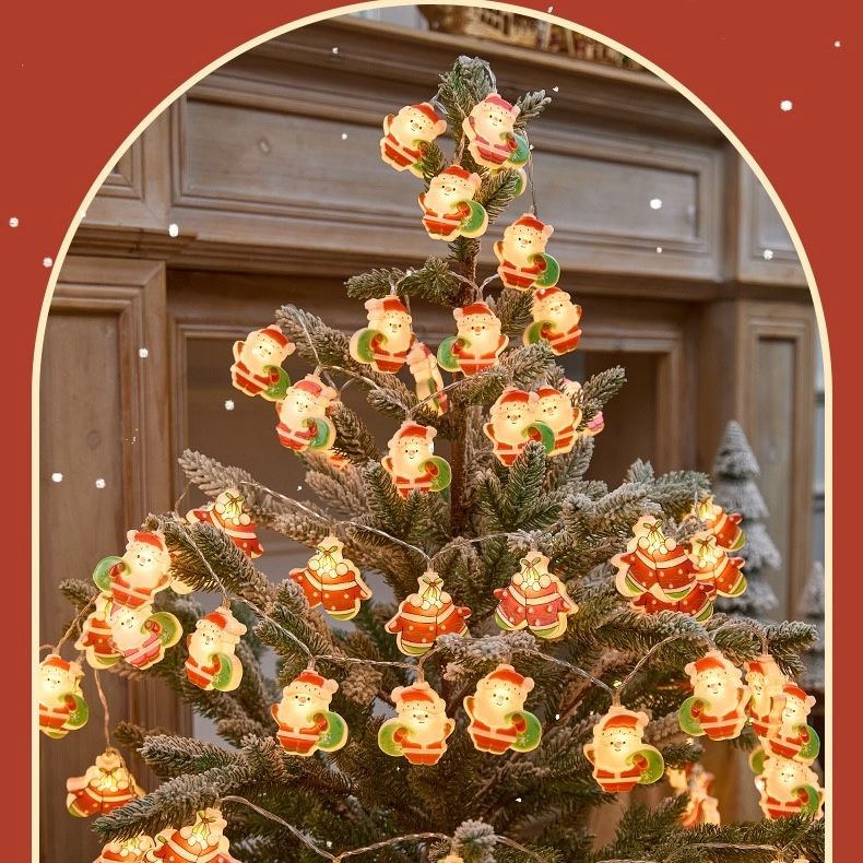 2025 New Arrival Festive LED Christmas Ornament String Lights   Battery  Operated Fairy Lights with Santa, Snowman ,Christmas Tree & Reindeer, for Holiday Home, Party & Outdoor Decorations