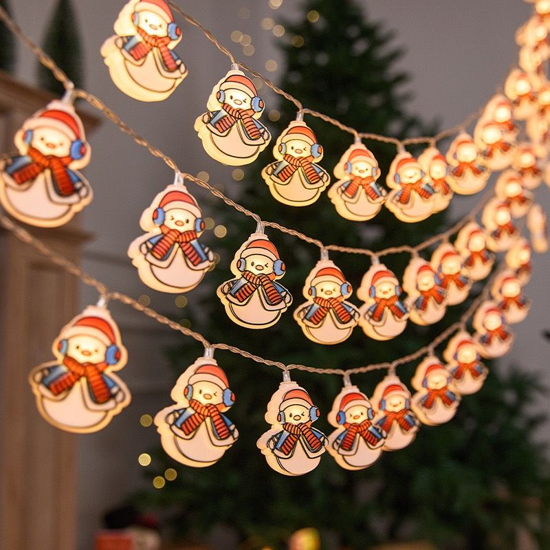 2025 New Arrival Festive LED Christmas Ornament String Lights   Battery  Operated Fairy Lights with Santa, Snowman ,Christmas Tree & Reindeer, for Holiday Home, Party & Outdoor Decorations