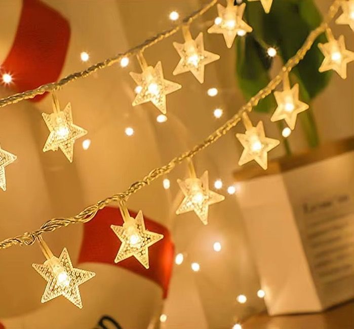 2025 New Arrival 2M/5M/12M Christmas LED Fairy Lights Battery/USB/Solar Operated Star Snowflakes Ball Styles  For Holiday Home Party & Indoor  Outdoor Decorations