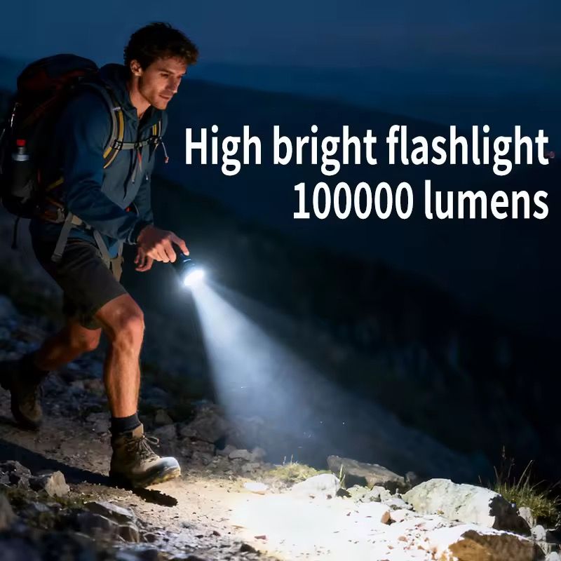 Bright Flashlight ABS Strong Light Focusing Led Flash Light Rechargeable Outdoor Flashlights Lanterns & Lights Small portable ultra-bright household xenon lamp outdoor long-range ultra-long endurance
