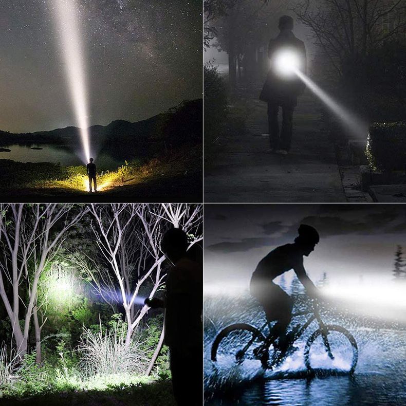 Bright Flashlight ABS Strong Light Focusing Led Flash Light Rechargeable Outdoor Flashlights Lanterns & Lights Small portable ultra-bright household xenon lamp outdoor long-range ultra-long endurance