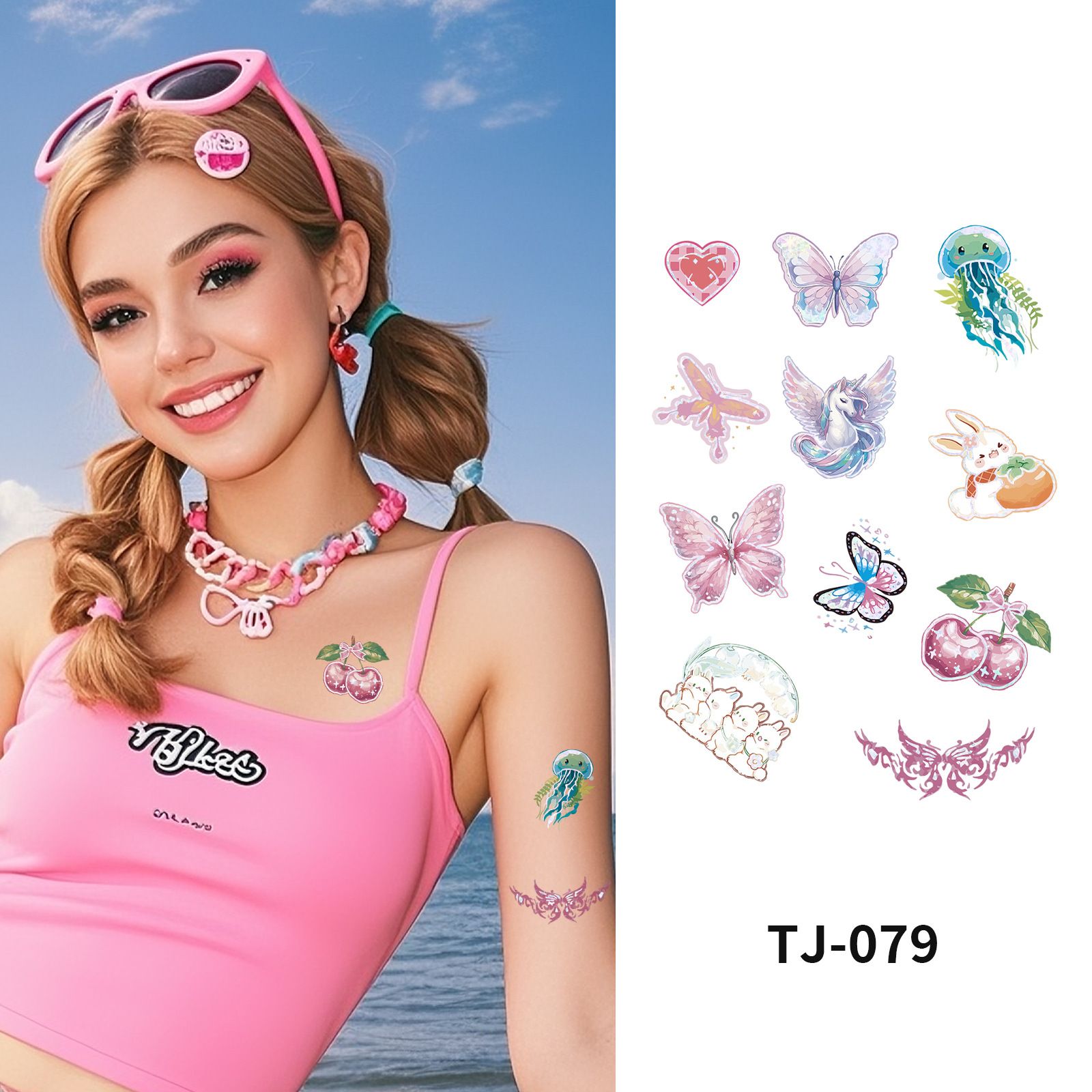 Stylish and versatile DIY waterproof  Butterfly laser-cut non-reflective stickers Sweet and edgy Barbie-inspired tattoo decals Perfect for luggage laptops phones and travel accessories Great as gifts