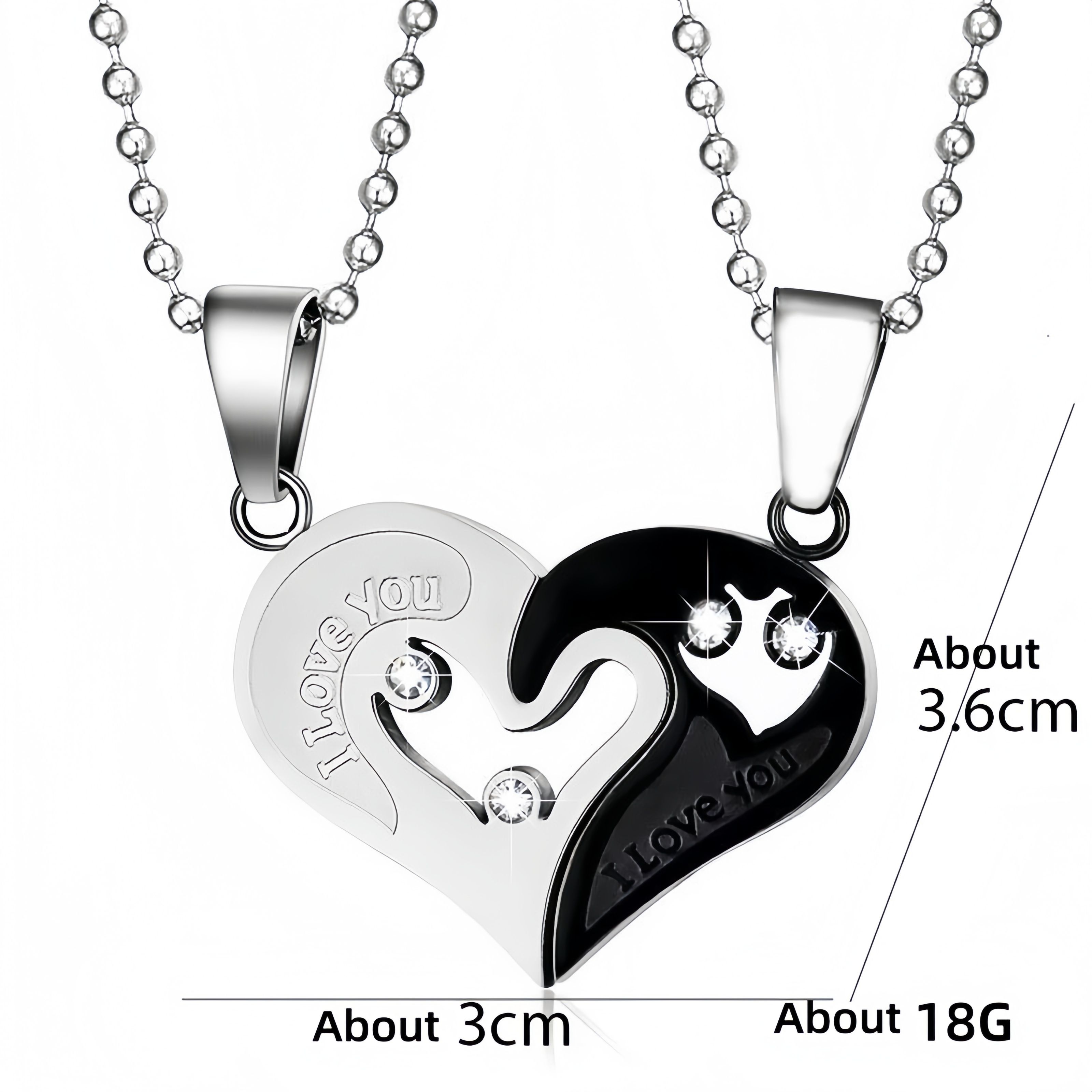4Pieces Couple's Heart-Shaped “I Love You” Pendant Necklace Lovers' Jewelry Valentine's Day Gift Fashionable Couple's Necklace + Matching Bracelet Unisex Lovers' Necklace & Pendant Holiday Gift Set