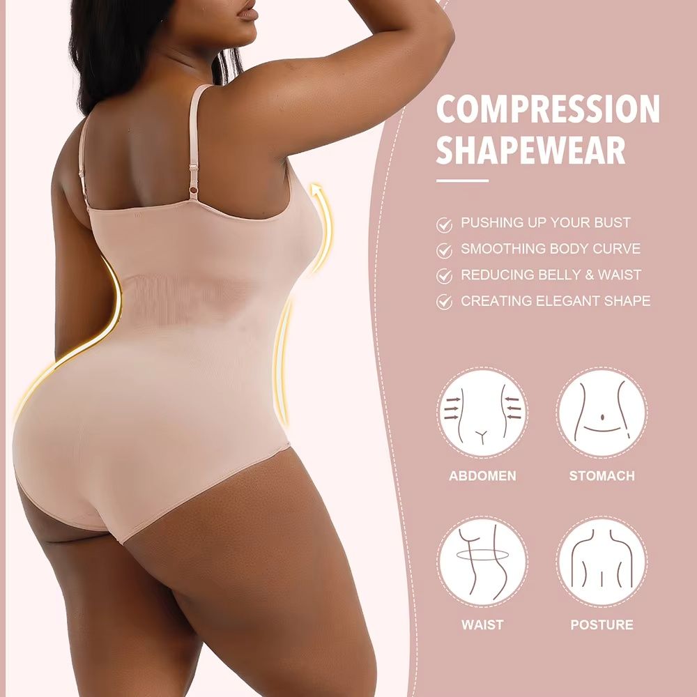 Women's Shapewear Tummy Control & Butt Lifter Invisible Bodysuit – Wear Under Dresses, Slimming Camisole Style, Full-Body Sculpting, Flat Belly & Lifted Butt Shapewear, Comfortable & Skin-Friendly