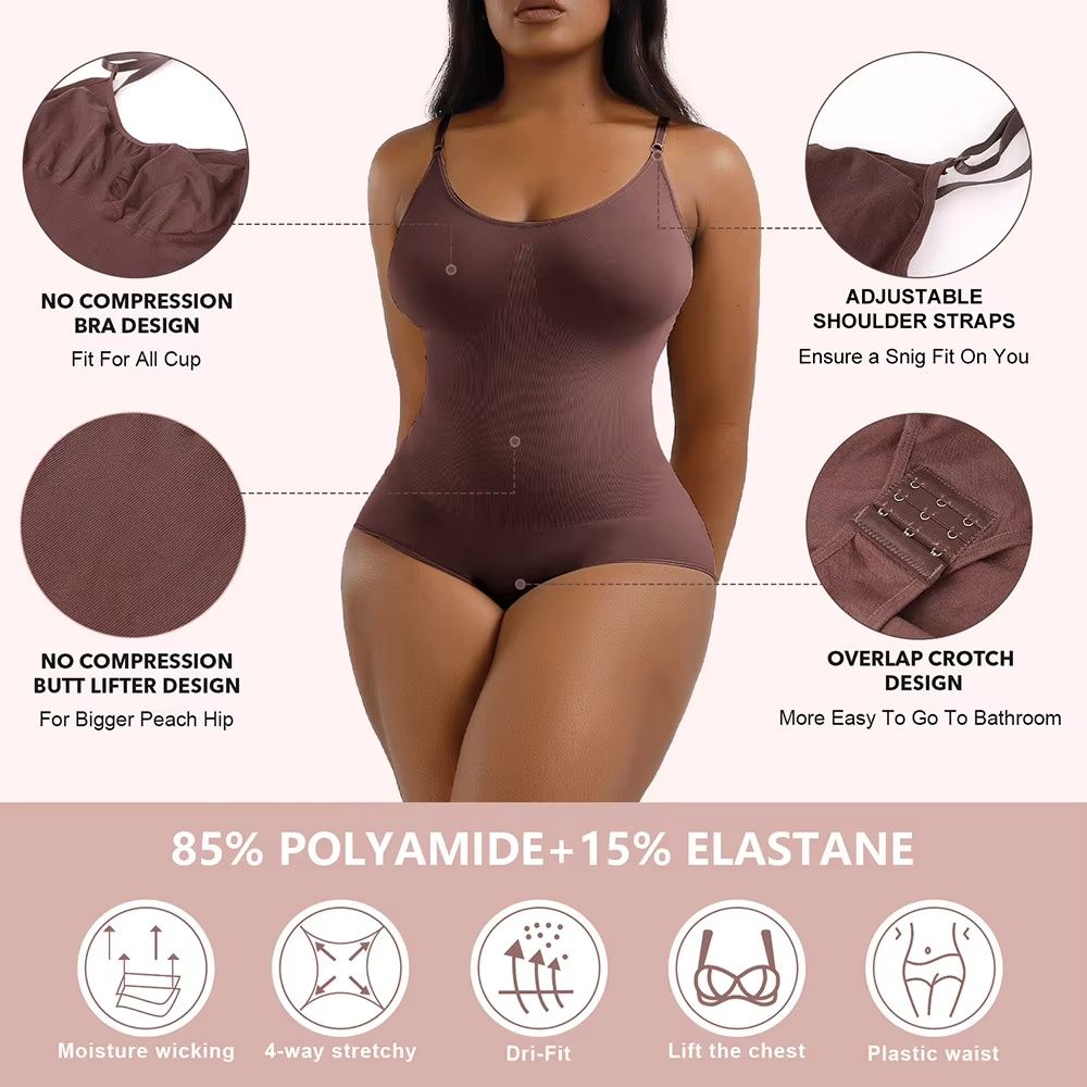 Women's Shapewear Tummy Control & Butt Lifter Invisible Bodysuit – Wear Under Dresses, Slimming Camisole Style, Full-Body Sculpting, Flat Belly & Lifted Butt Shapewear, Comfortable & Skin-Friendly