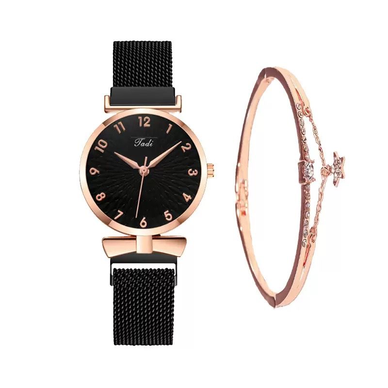 2PCS Watch &  Bracelet Set Wrist Watch Stylish African Design 2-in-1 Accessory for  Kenyan Ladies Office/Daily Wear Best Value
