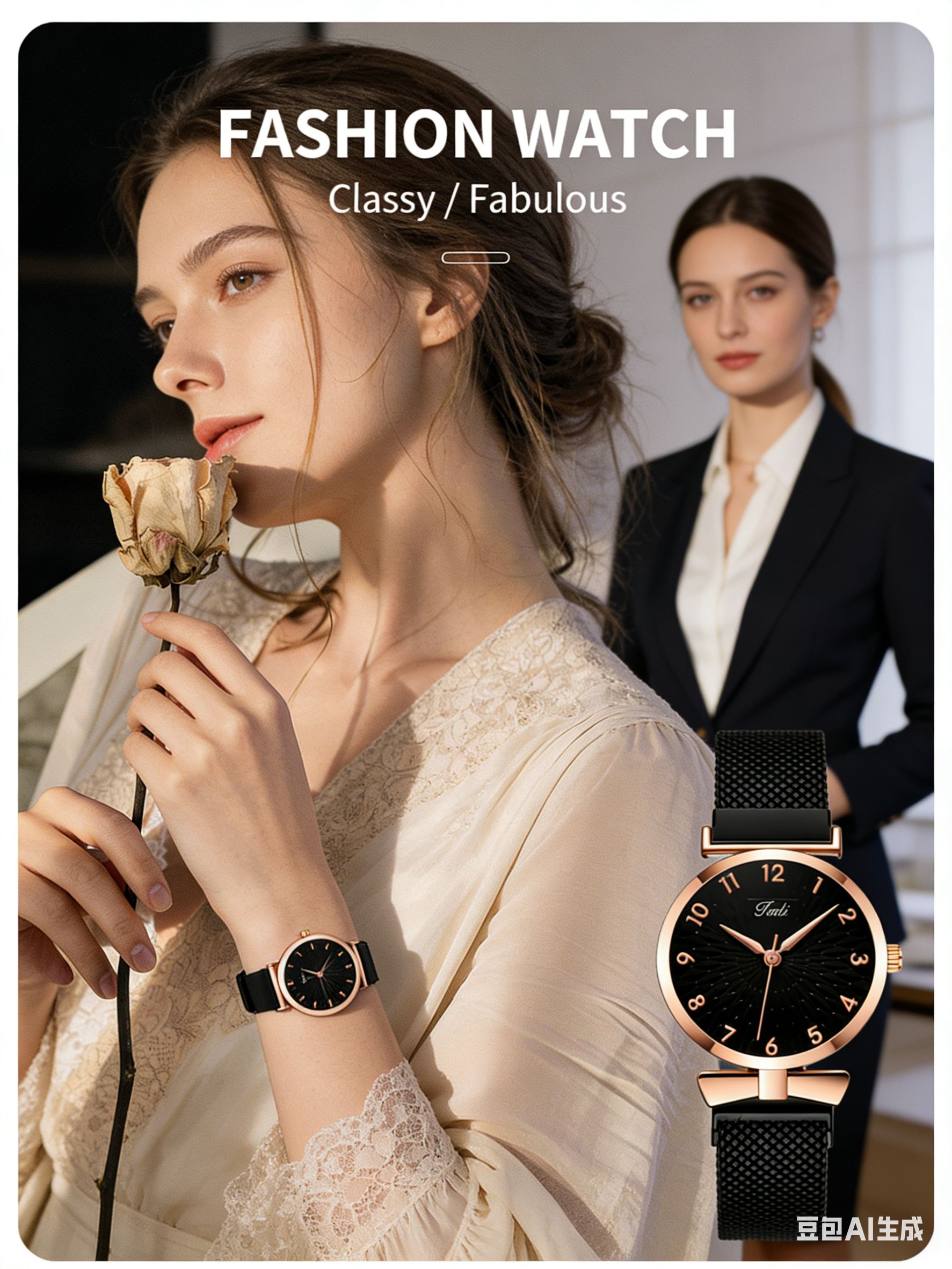 2PCS Watch &  Bracelet Set Wrist Watch Stylish African Design 2-in-1 Accessory for  Kenyan Ladies Office/Daily Wear Best Value