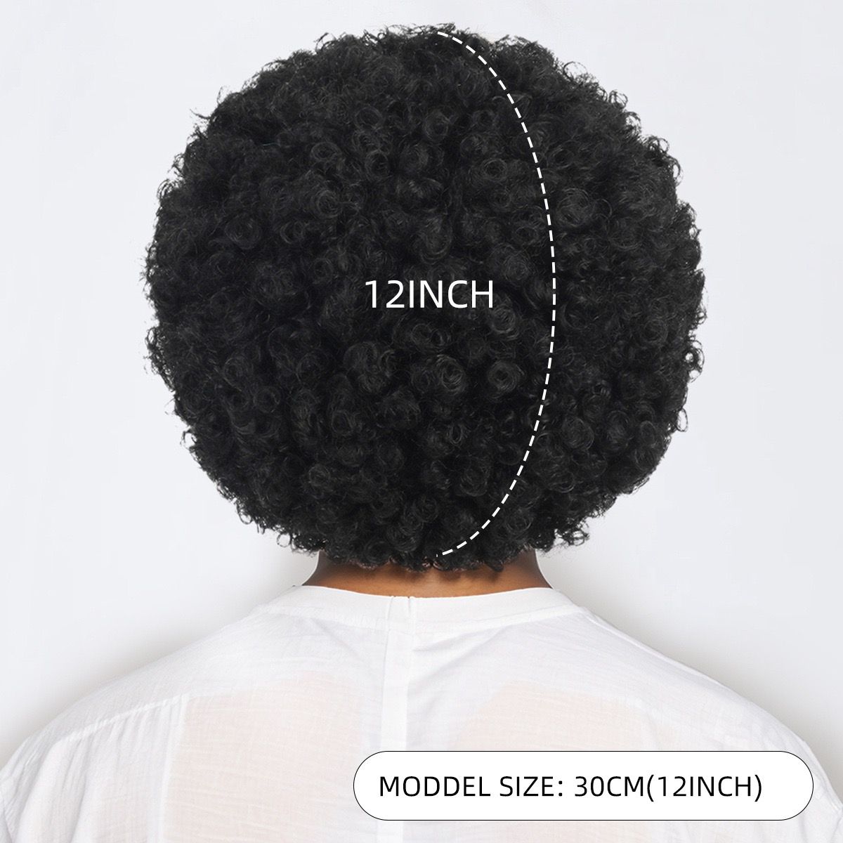 Men's African small Curly Afro Wig - Black Fluffy Natural Hair Wig for Men,  Fashion Party Daily Wear Synthetic Wig