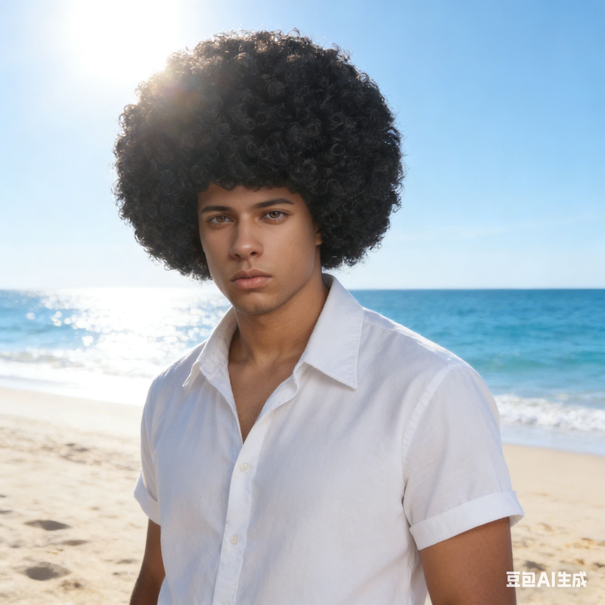 Men's African small Curly Afro Wig - Black Fluffy Natural Hair Wig for Men,  Fashion Party Daily Wear Synthetic Wig