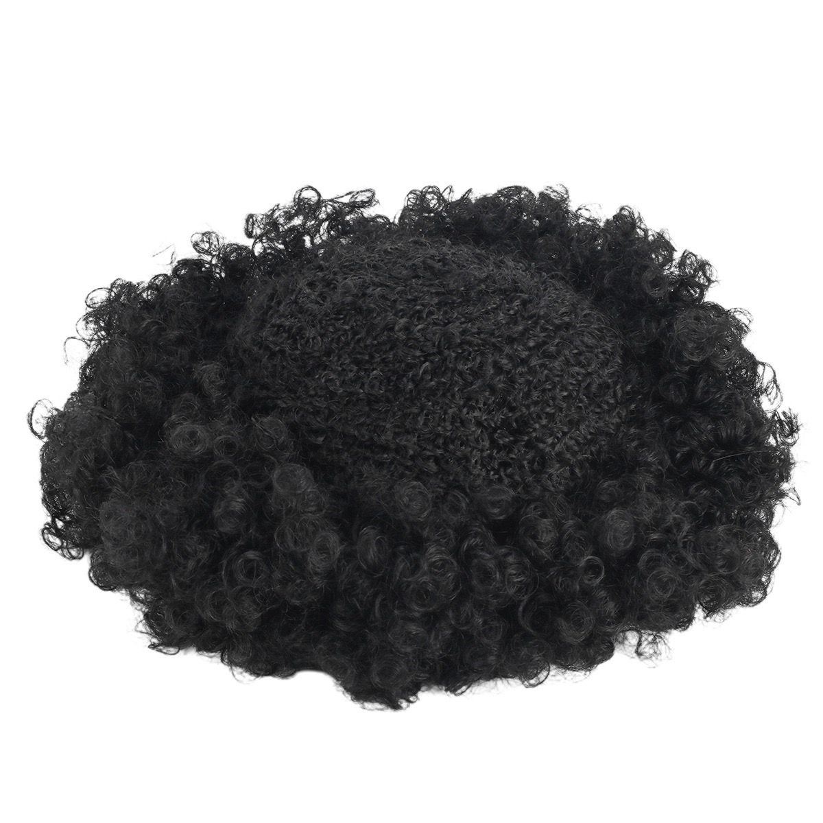 Men's African small Curly Afro Wig - Black Fluffy Natural Hair Wig for Men,  Fashion Party Daily Wear Synthetic Wig