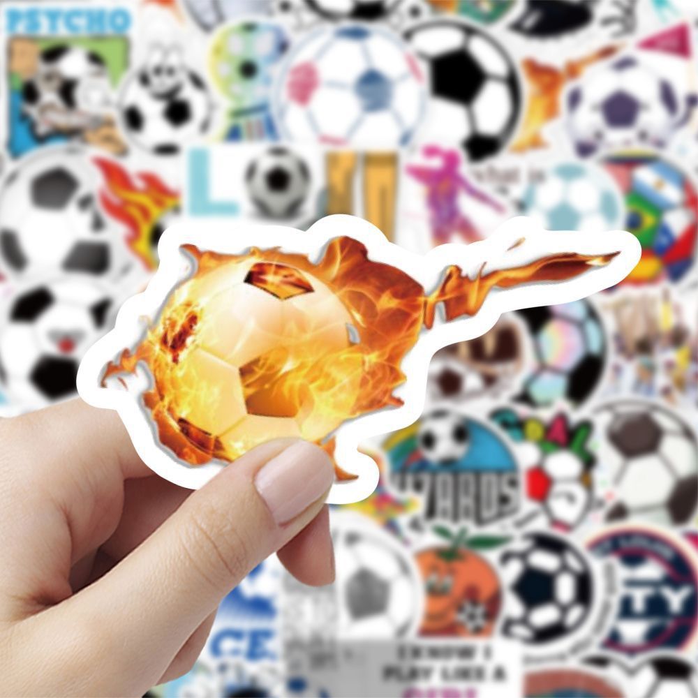 50 PCS Football Themed Stickers, World Cup Inspired Sports Star Style Decals for Journal, Phone, Guitar, Laptop, Stationery | DIY Sports Stickers Scrapbooking Supplies