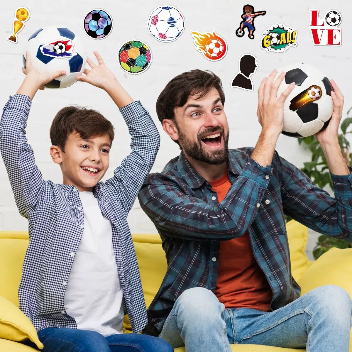 50 PCS Football Themed Stickers, World Cup Inspired Sports Star Style Decals for Journal, Phone, Guitar, Laptop, Stationery | DIY Sports Stickers Scrapbooking Supplies