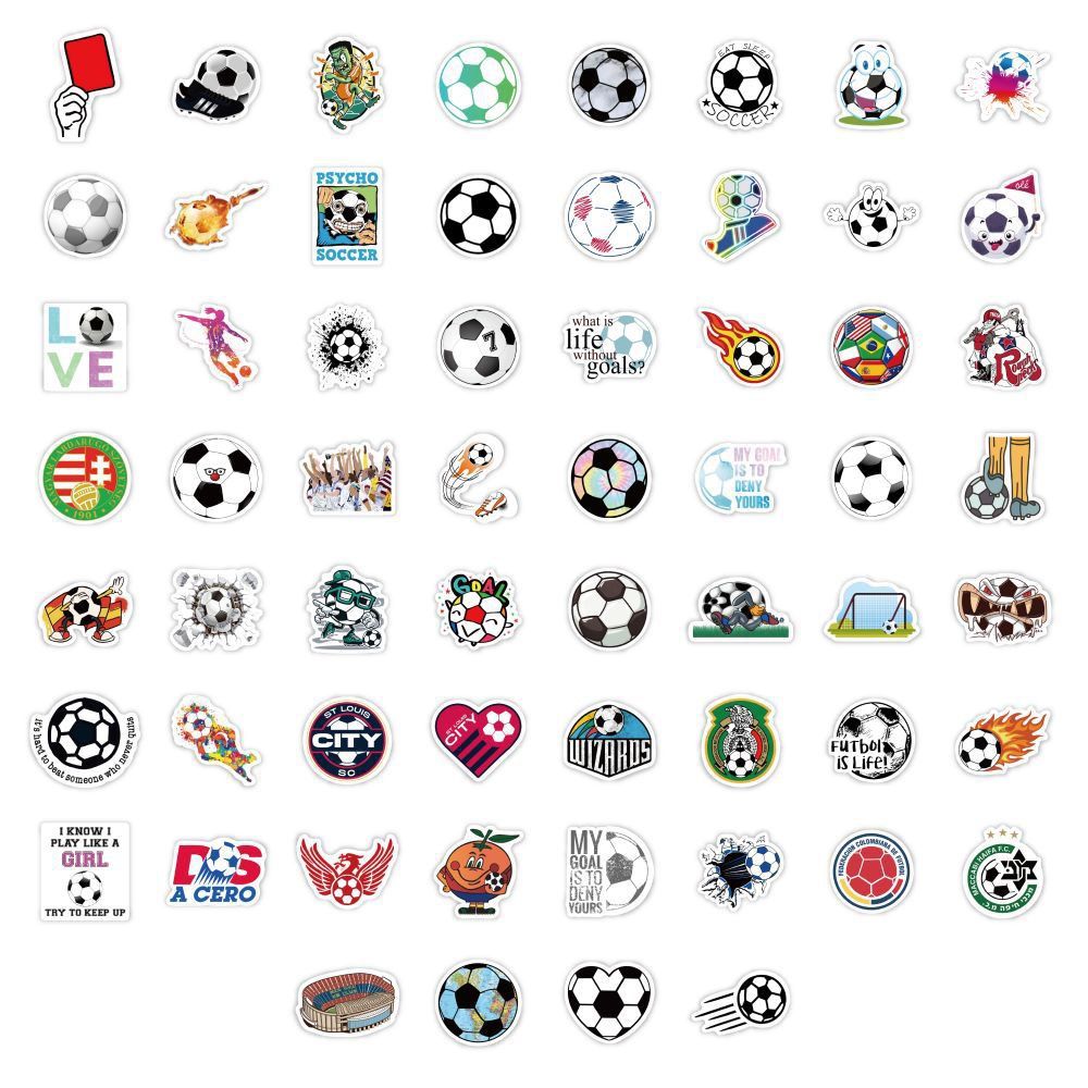 50 PCS Football Themed Stickers, World Cup Inspired Sports Star Style Decals for Journal, Phone, Guitar, Laptop, Stationery | DIY Sports Stickers Scrapbooking Supplies