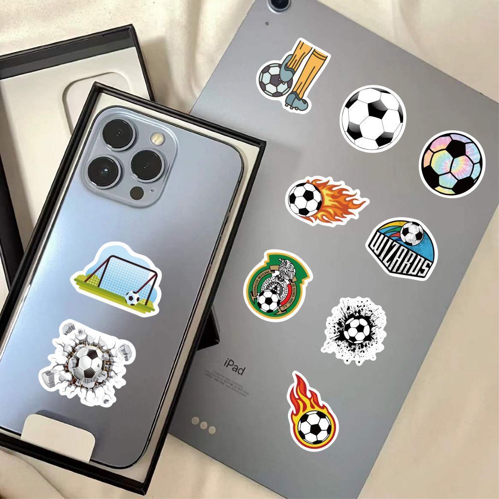 50 PCS Football Themed Stickers, World Cup Inspired Sports Star Style Decals for Journal, Phone, Guitar, Laptop, Stationery | DIY Sports Stickers Scrapbooking Supplies
