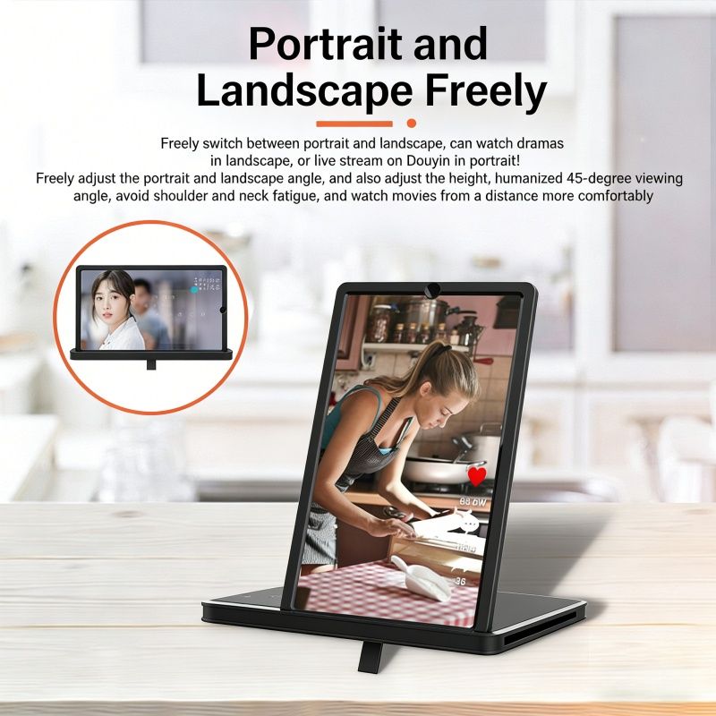 Retractable 3D HD Eye-Caring Phone Screen Magnifier | Vertical & Horizontal View | Tablet-Style Desktop Phone Stand