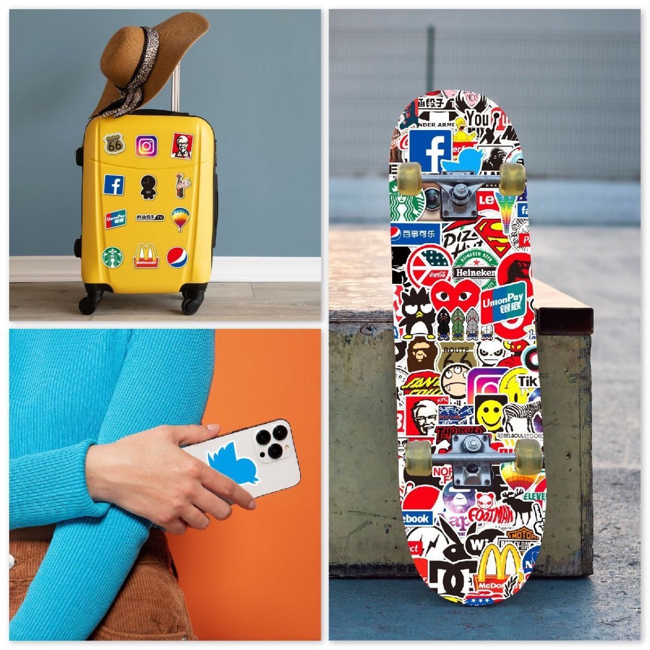 100PCS Trendy Graffiti Stickers Waterproof DIY Decals for Luggage Laptop Skateboard Car Phone