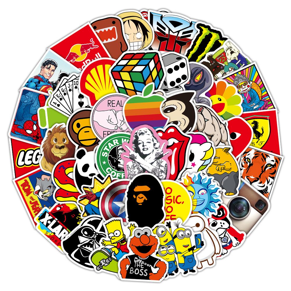 100PCS Trendy Graffiti Stickers Waterproof DIY Decals for Luggage Laptop Skateboard Car Phone