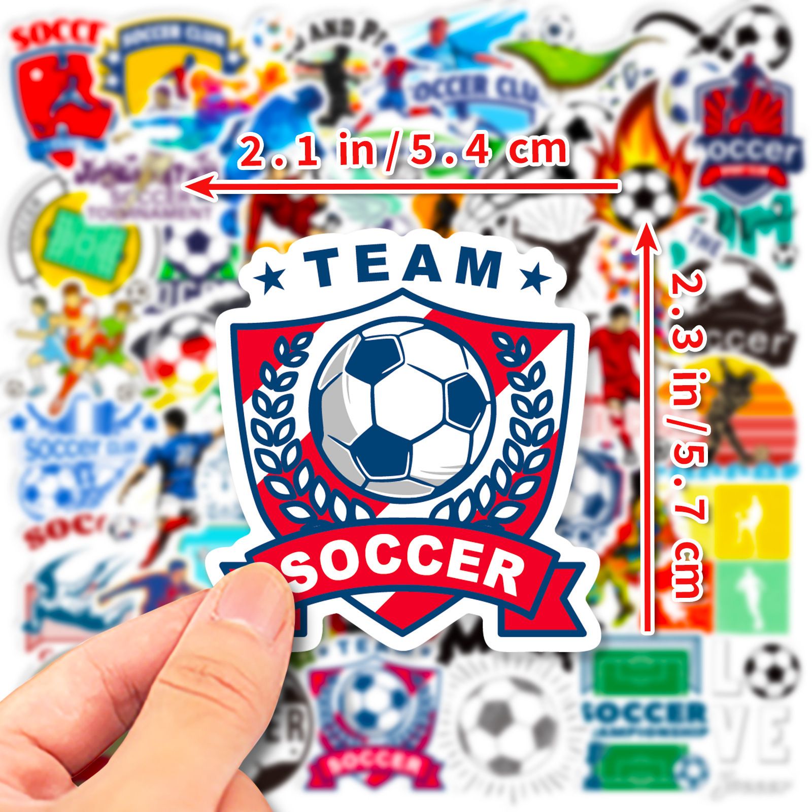 50 PCS Football Themed Stickers, World Cup Inspired Sports Star Style Decals for Journal, Phone, Guitar, Laptop, Stationery | DIY Sports Stickers Scrapbooking Supplies