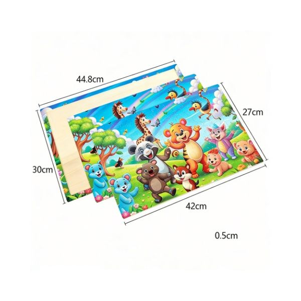 200 Pieces Wooden Cartoon Animal Jigsaw Puzzle – Multiple Themes Kids Educational Toy for Early Learning & Brain Development & Children Gift