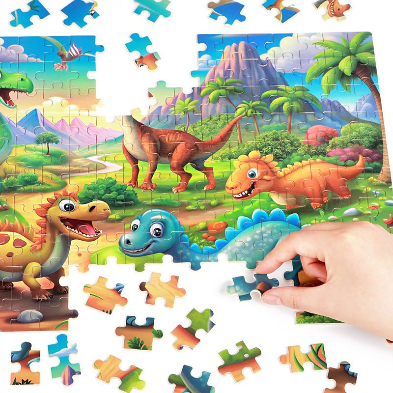 200 Pieces Wooden Cartoon Animal Jigsaw Puzzle – Multiple Themes Kids Educational Toy for Early Learning & Brain Development & Children Gift