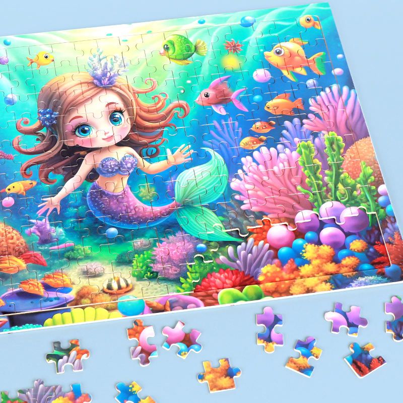 200 Pieces Wooden Cartoon Animal Jigsaw Puzzle – Multiple Themes Kids Educational Toy for Early Learning & Brain Development & Children Gift