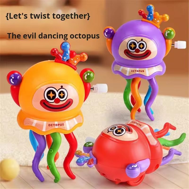 Children's Funny Twisting and Dancing Small Octopus Toy Space Step Coil Small Octopus Jellyfish Toy Fidget Toys gift