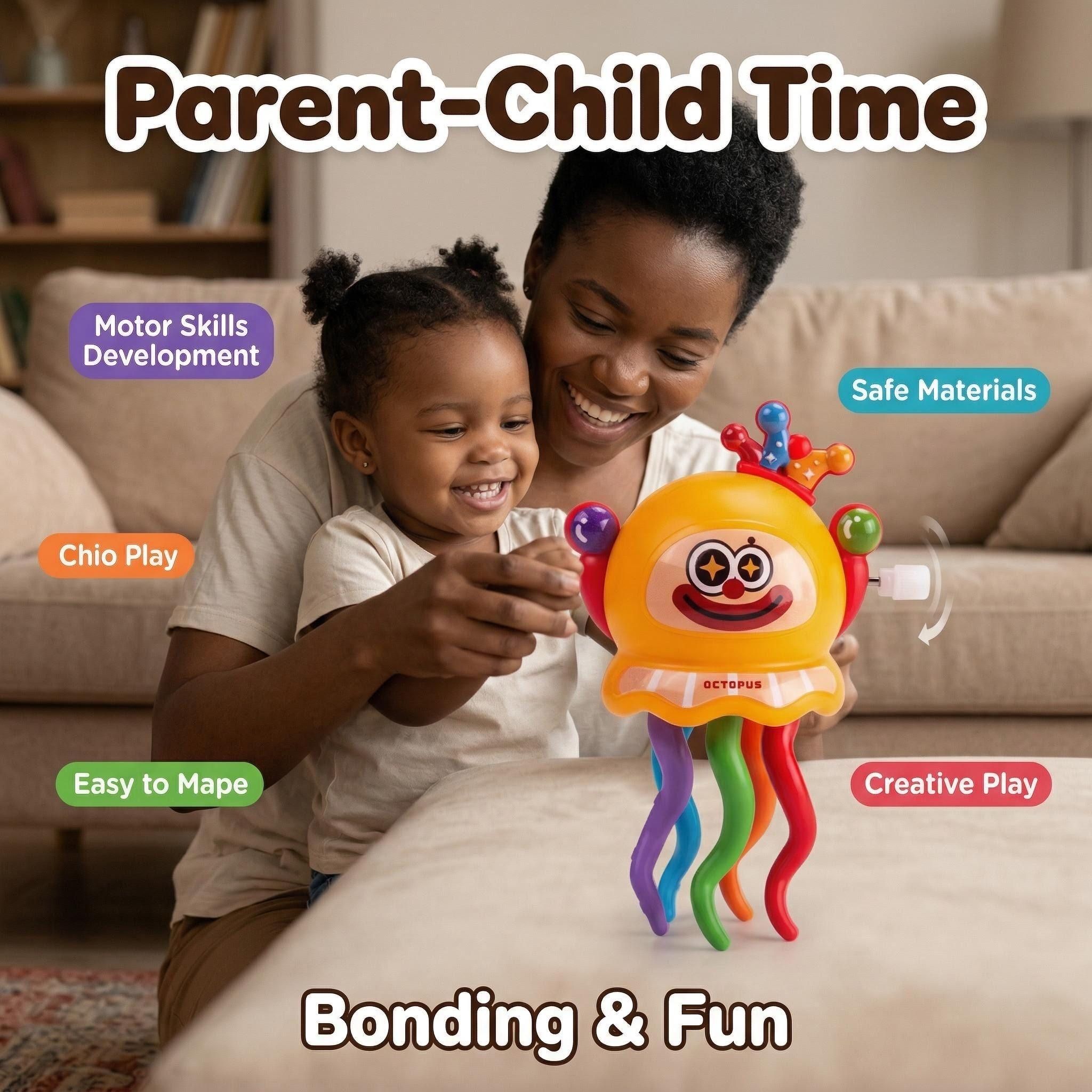 Children's Funny Twisting and Dancing Small Octopus Toy Space Step Coil Small Octopus Jellyfish Toy Fidget Toys gift