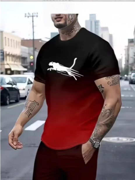Men's short sleeve 3D printed T Shirt Men's animal sport printed T shirt street fashion short sleeve loose oversized men's wear
