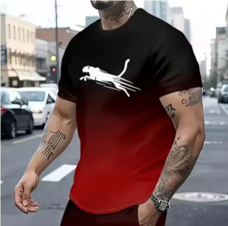 Men's short sleeve 3D printed T Shirt Men's animal sport printed T shirt street fashion short sleeve loose oversized men's wear