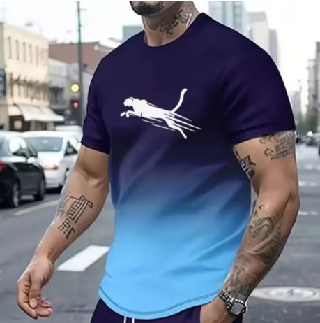 Men's short sleeve 3D printed T Shirt Men's animal sport printed T shirt street fashion short sleeve loose oversized men's wear