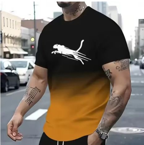Men's short sleeve 3D printed T Shirt Men's animal sport printed T shirt street fashion short sleeve loose oversized men's wear