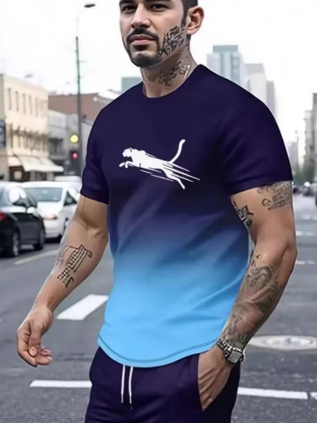 Men's short sleeve 3D printed T Shirt Men's animal sport printed T shirt street fashion short sleeve loose oversized men's wear
