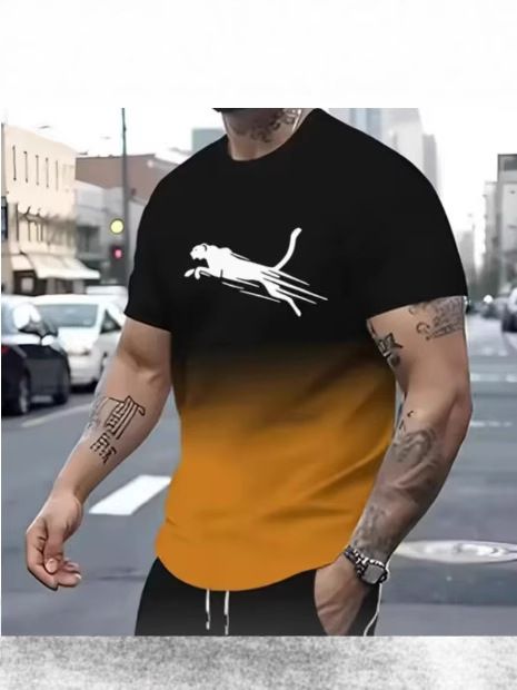 Men's short sleeve 3D printed T Shirt Men's animal sport printed T shirt street fashion short sleeve loose oversized men's wear