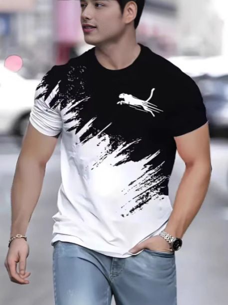 Men's short sleeve 3D printed T Shirt Men's animal sport printed T shirt street fashion short sleeve loose oversized men's wear
