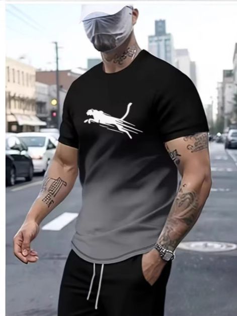 Men's short sleeve 3D printed T Shirt Men's animal sport printed T shirt street fashion short sleeve loose oversized men's wear