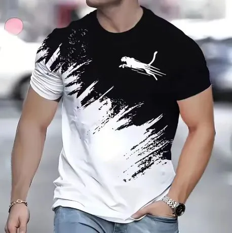 Men's short sleeve 3D printed T Shirt Men's animal sport printed T shirt street fashion short sleeve loose oversized men's wear