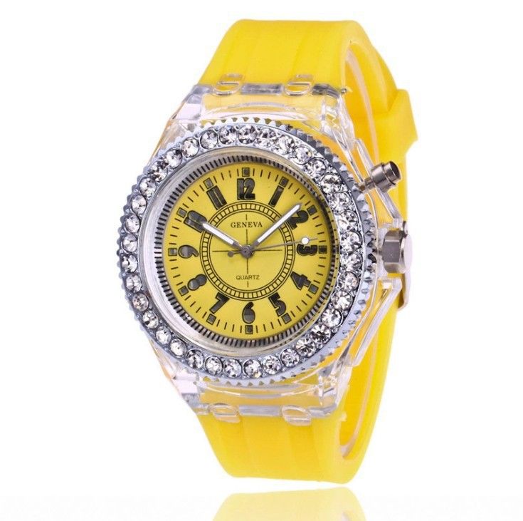 ins the same luminous watch personality Harajuku Korean version of the fashion trend male and female primary and secondary school students LED fluorescent couple watch