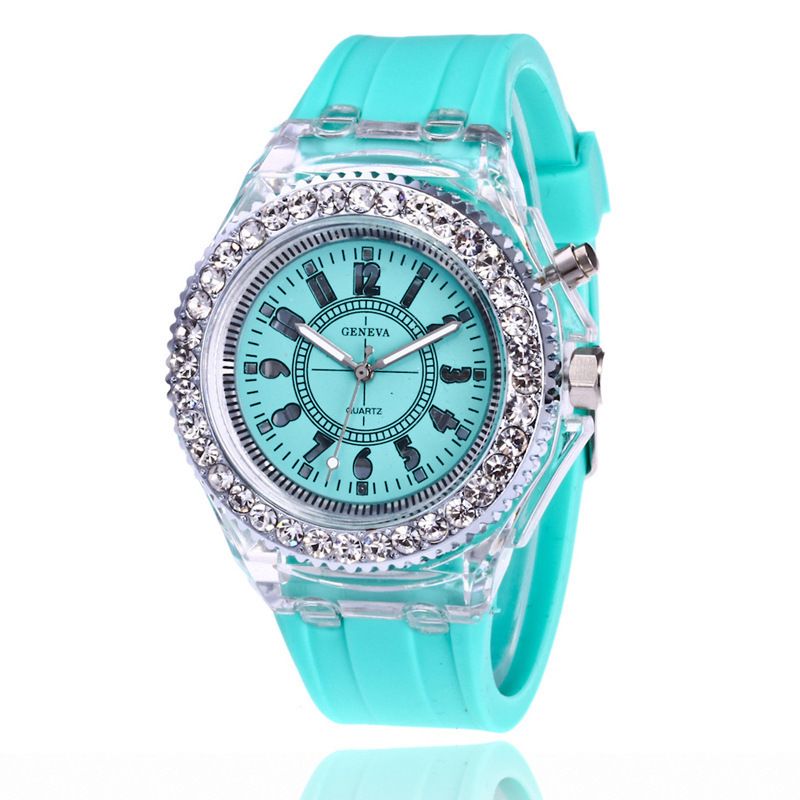 ins the same luminous watch personality Harajuku Korean version of the fashion trend male and female primary and secondary school students LED fluorescent couple watch