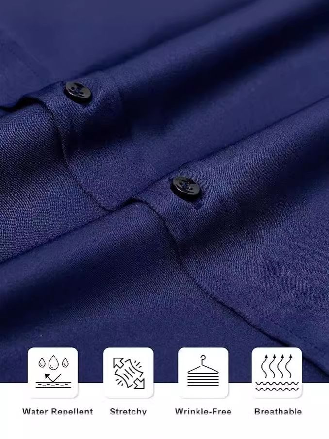 Men's long sleeve slim workwear business casual senior sense white shirt wrinkle resistant iron suit lining