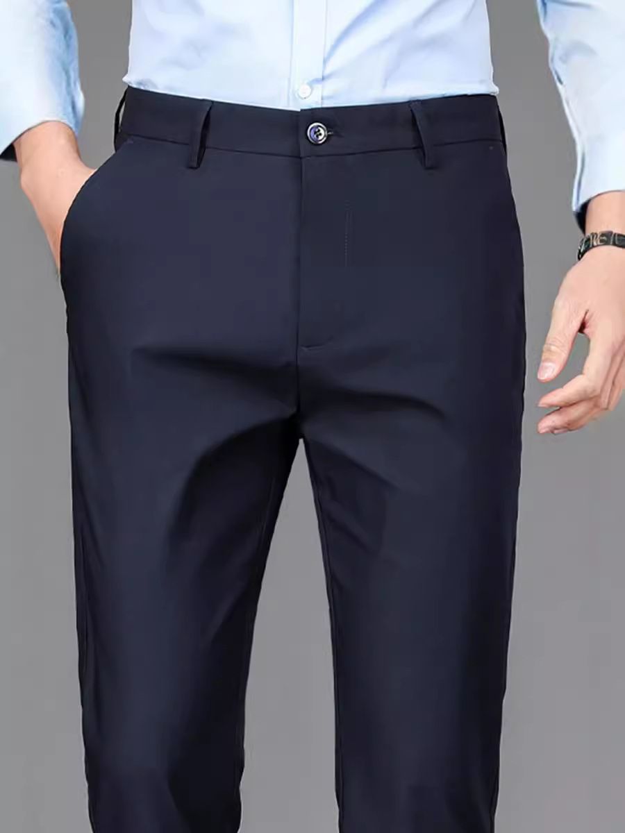 High quality men men's trousers casual thin stretch slim straight tube business suit trousers men's wear