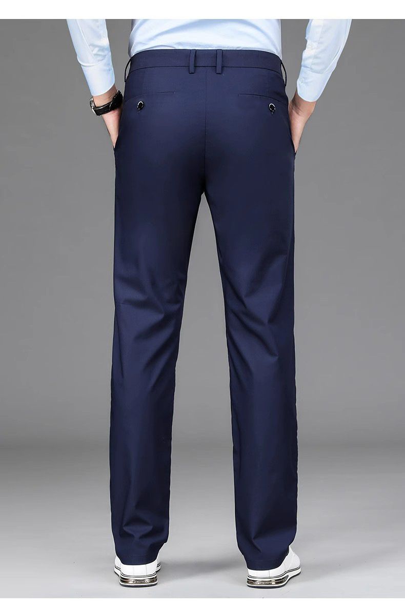 High quality men men's trousers casual thin stretch slim straight tube business suit trousers men's wear