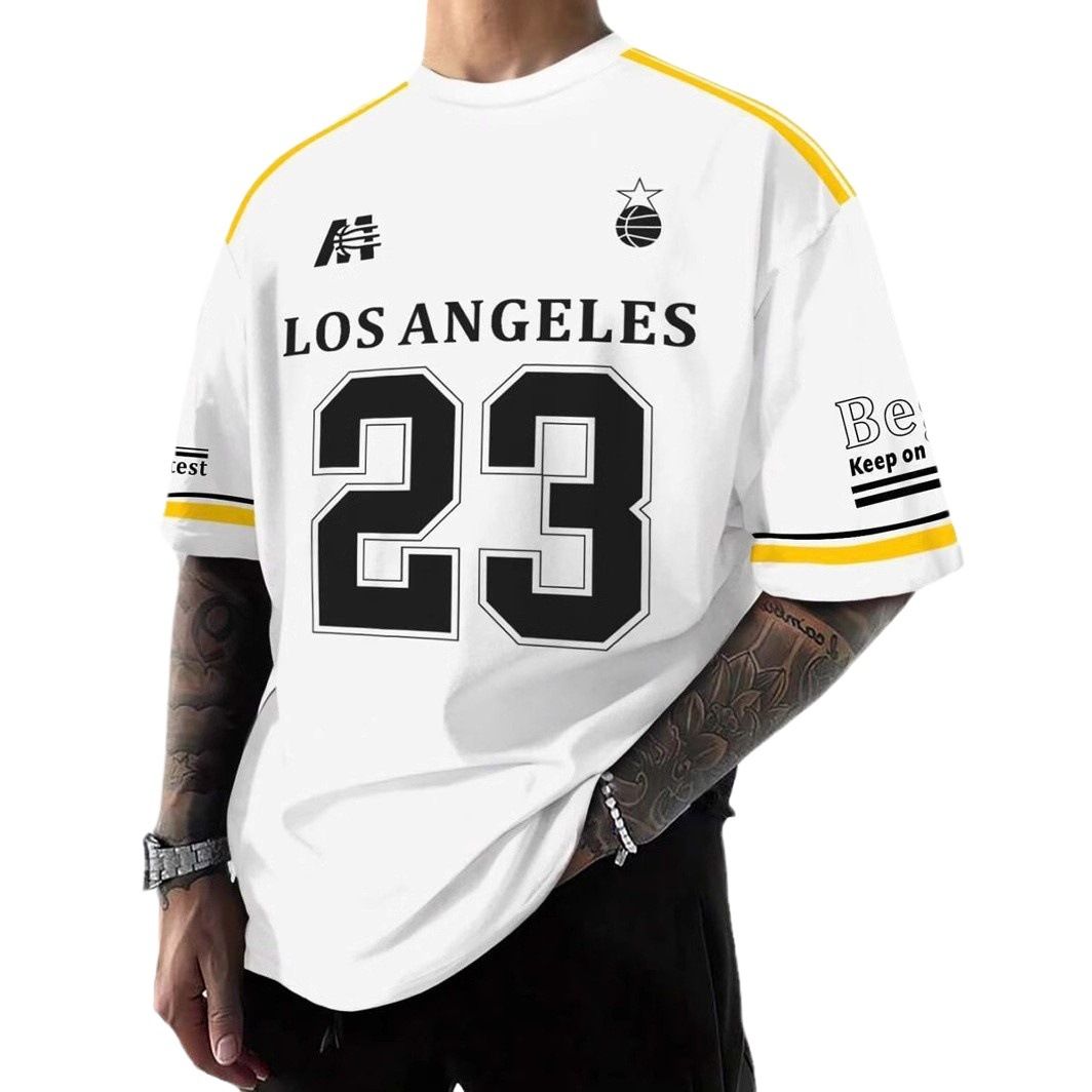 Summer hockey short-sleeved American sports printed football retro basketball jerseys men's T-shirts casual loose