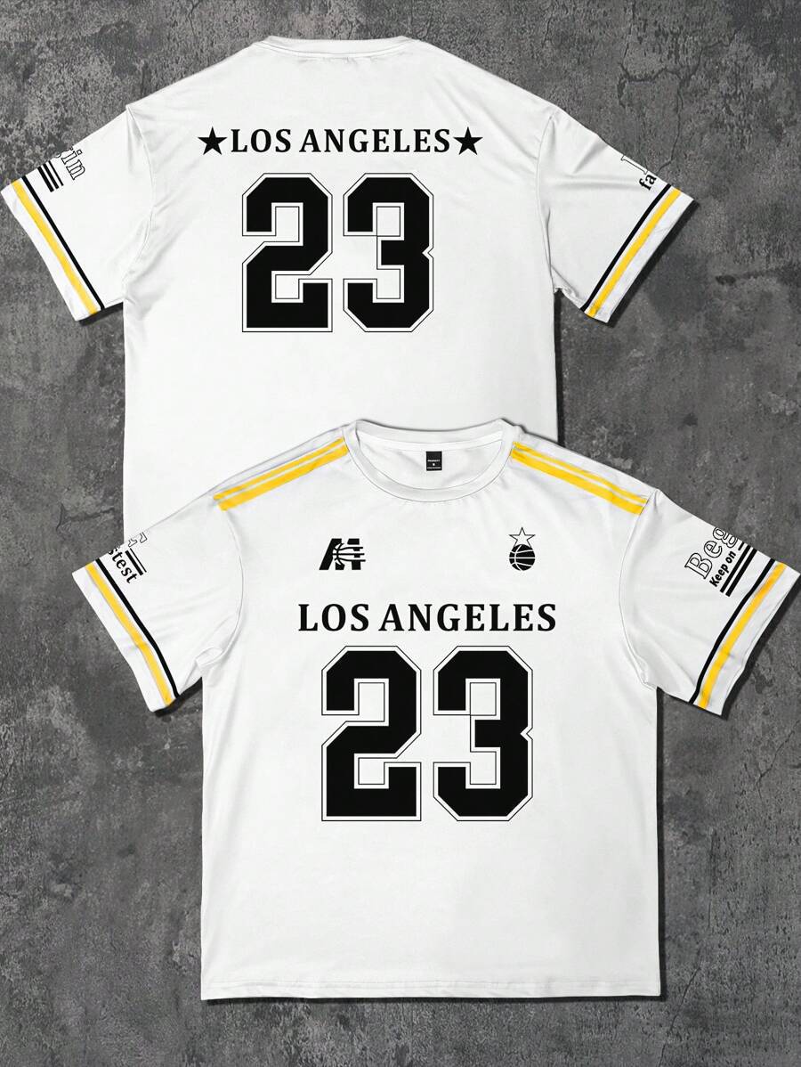 Summer hockey short-sleeved American sports printed football retro basketball jerseys men's T-shirts casual loose