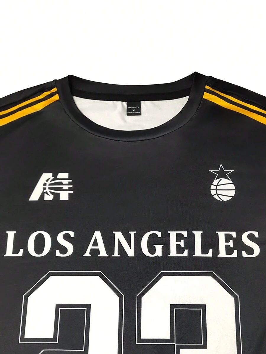 Summer hockey short-sleeved American sports printed football retro basketball jerseys men's T-shirts casual loose