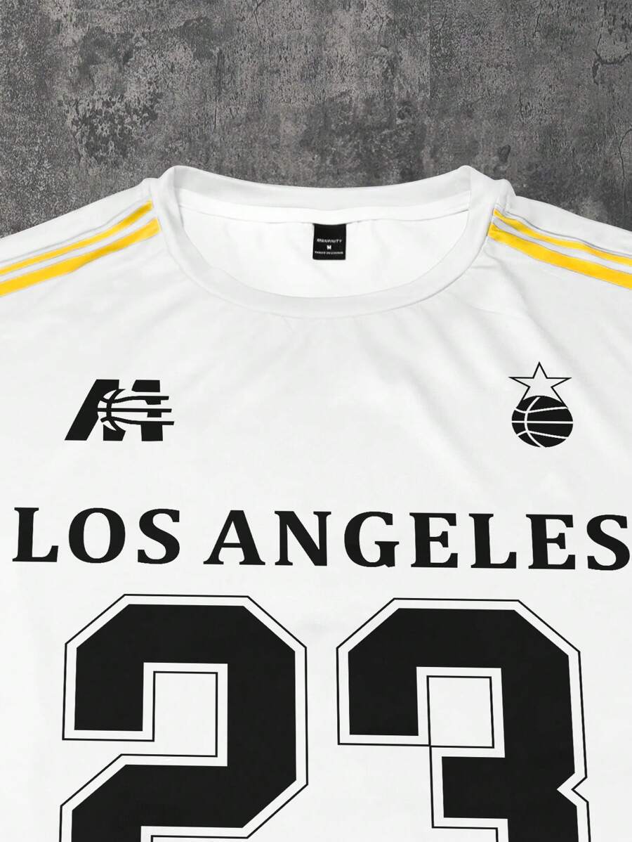 Summer hockey short-sleeved American sports printed football retro basketball jerseys men's T-shirts casual loose