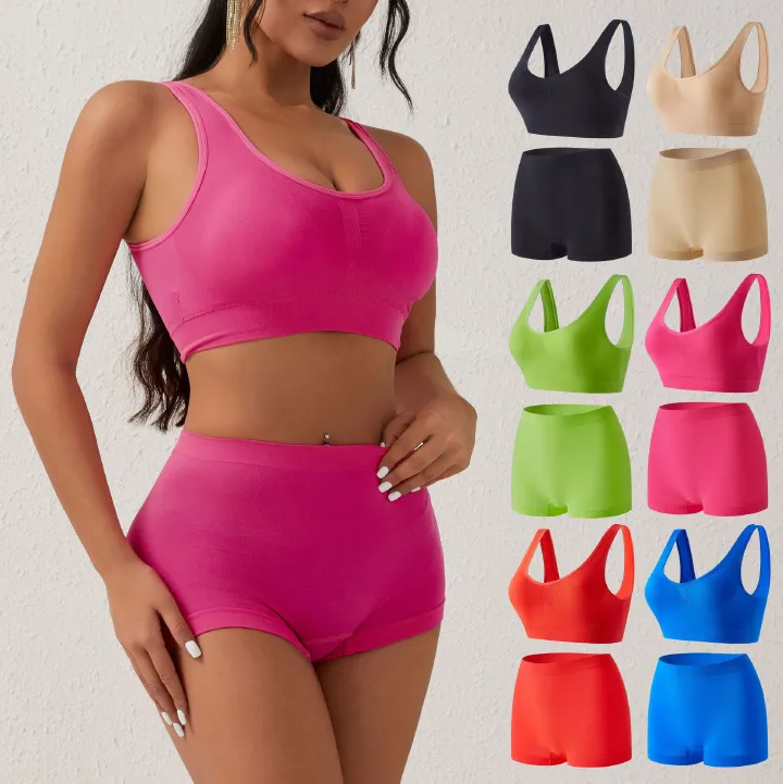 Exercise fitness vest shorts two sets of abdominal breathable elastic hip peach pants quick dry yoga set