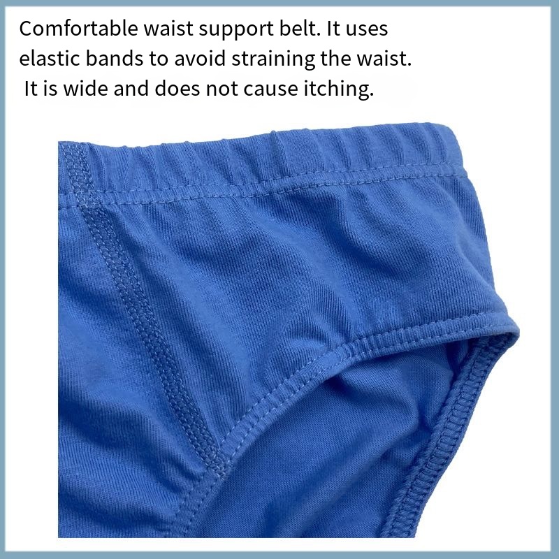 6 pcs pure cotton men's underwear - pure cotton trunks with elastic waist, youth-style pants, loose crotch, plus oversized, overweight bottom pants