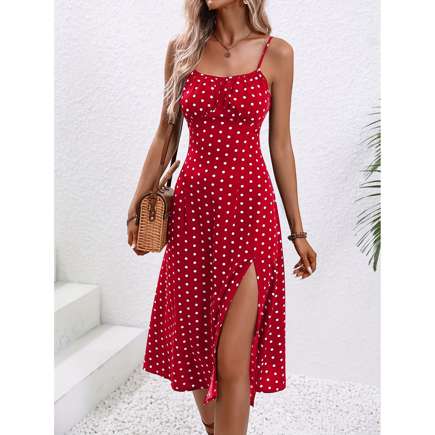 Fashionable skirt for girls - 2025 summer new style cross-border foreign trade, European and American Amazon, sexy strapless slit floral dress
