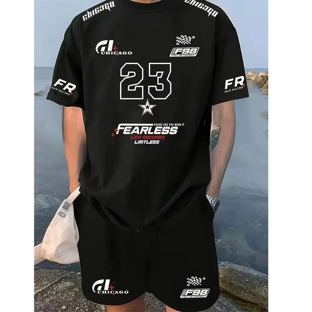 Summer hockey short-sleeved American sports printed football retro basketball jerseys men's T-shirts casual loose